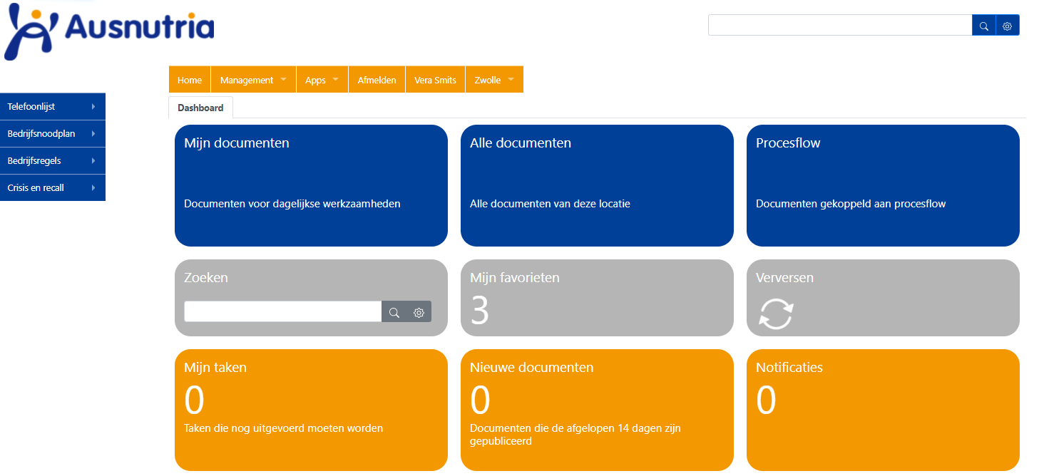 Dashboard Ausnutria